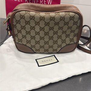 Gucci Beige and Brown Logo Crossbody Bag
